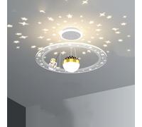 BRRSKBK Plafoniera LED Astronauta per Camera dei Bambini con Proiettore Stelle Dimmerabile Rotondo Lampadario Moderno Lampada a Sospensione Plafoniera per Camera da Letto per Ragazzi per Ragazze Camer
