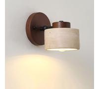 BRRSKBK Sconce da parete in pietra naturale Lampada da bagno regolabile a parete in marmo Lampada da parete rustica cablata in fattoria Lampada da parete moderna di metà secolo Illuminazione da parete