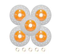 BRSCHNITT Disco abrasivo per lastre di roccia, disco da 125 mm (5 pezzi), lama da taglio per granito, mola diamantata per lastre di roccia, pietra, piastrelle, marmo, granito, vetro