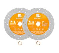 BRSCHNITT Disco abrasivo per lastre di roccia, disco da 180 mm (2 pezzi), lama da taglio per granito, mola diamantata per lastre di roccia, pietra, piastrelle, marmo, granito, vetro