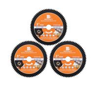 BRSCHNITT - Lama per sega circolare HSS da 3 pollici, 3 dischi da taglio 72T da 10 mm, per legno, rame, alluminio, plastica e metallo morbido