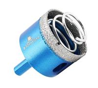 BRSCHNITT Punta diamantata per piastrelle diamantata, 50 mm, corona diamantata con molla per ceramica, granito, porcellana, piastrelle, gres porcellanato, muratura, marmo