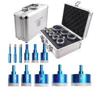 BRSCHNITT Punta per Trapano Diamantata Set - Frese diamantate 6/8/10/20/25/28/32/35/45/50/65mm punte diamantate per Porcellana Granito Piastrella Marmo Taglio a Secco