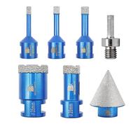 BRSCHNITT Punta per Trapano Diamantata Set - Frese diamantate 6/8/10/20/35mm+35mm Versatile Fresa Diamantata fresa diamantata per Porcellana Granito Piastrella Marmo Taglio a Secco