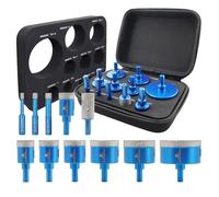 BRSCHNITT Punta per Trapano Diamantata Set - Frese diamantate 6/8/10/25/28/32/35/45/50/65mm+25MM Versatile Fresa Diamantata per Porcellana Granito Piastrella Marmo Taglio a Secco