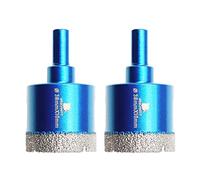 BRSCHNITT - Set di 2 punte per trapano diamantate a secco, 38 mm, con gambo triangolare, per porcellana, piastrelle, ceramica, pietra, granito, marmo