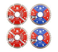 BRSCHNITT Set di lame diamantate, 4 pezzi 105 mm Arbor 22,23 mm - 16 mm per granito, pietra, muratura, terrazzo, cemento, disco diamantato per sega circolare a secco/bagnato