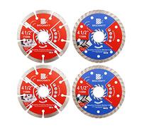 BRSCHNITT Set di lame diamantate, 4 pezzi 115 mm Arbor 22,23 mm - 16 mm per granito, pietra, muratura, terrazzo, cemento, disco diamantato per sega circolare a secco/bagnato