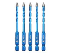 BRSCHNITT Set di punte eccentriche a testa eccentrica, 5 mm, 5 pezzi, punte da trapano in carburo per muratura, piastrelle in porcellana, ceramica, vetro, plastica dura, cemento, granito, ecc