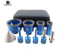 BRSCHNITT-Set di punte per piastrelle diamantate 6/8/25/35/50/68mm Adattatore per fresatura Granito Marmo Pietra Ceramica Porcellana 10 pezzi/kit di utensili