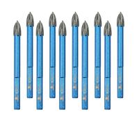 BRSCHNITT - Set di punte per trapano per muratura, 1/4", 10 pezzi, punte in carburo per calcestruzzo, per pentole, bottiglie, piastrelle di ceramica, vetro, mattoni, ceramica, gambo triangolare