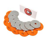 BRSCHNITT Set di tamponi diamantati per lucidatura a secco, grana 200, 10,2 cm, kit da 8 pezzi per lucidatura di pavimenti in marmo di granito, marmo, cemento, quarzo, marmo