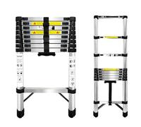 Brstheco 2.6m Scala telescopica in Acciaio Inossidabile,Scala Telescopica Pieghevole con Barra Stabilizzatrice Scala Retrattile Adatto per Campeggio Camper Migliorie domestiche Carico 150 KG