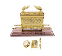 BRTAGG Arca dell'Alleanza con accessori, Rod di Aaron/Manna/Pietra dei Dieci Comandamenti (M, Oro)