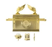 BRTAGG L'Arca dell'Alleanza Replica del modello storico con contenuto Statuetta decorativa religiosa placcata in oro da collezione Judaic Israel (Scala 1:10, lunghezza 17,5 cm)