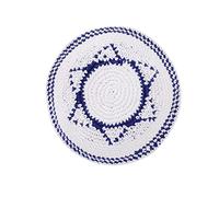 BRTAGG Star of David Kippah, 100% cotone, cappelli da regalo ebraici bianchi e blu