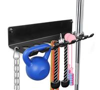 BRTGYM Organizer per palestra, accessori per la casa e la palestra, ganci per montaggio a parete per bilancieri olimpici, maniglie a fila, pipistrelli o strumenti (istruzioni e-book incluse)