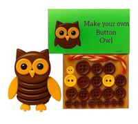 BRTNUP Kit di ornamenti fai da te a forma di gufo, crea il tuo pulsante gufo animale artigianale bottoni kit regalo ciondolo albero di Natale decorazioni da appendere