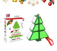 BRTNUP Mini portachiavi a forma di cubo di Natale, cubo e puzzle di risoluzione dei problemi, mini cubo magico originale per bambini e adulti