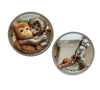 BRTNUP Moneta di supporto emotivo, moneta Monkey Challenge, oggetto da collezione bifacciale, salute mentale stimolante, incoraggiamento motivazionale, regalo contro ansia e depressione