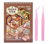 BRTNUP Set di 20 adesivi 3D per la casa, kit creativo e riutilizzabile fai da te in miniatura con 2 pinzette adesivi in miniatura per libri antistress scena creativa libro adesivo libro per bambini e