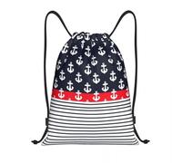 BRTOLIIAO Borse personalizzate con ancoraggio con cornice per allenamento Zaini yoga Uomini Donne Marinai Marine Sea Style Sacca da palestra sportiva