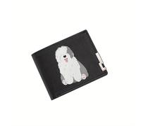 BRTOLIIAO Cane soffice e felice che si siede con la lingua scoperta Stampa del portafoglio da uomo Design Semplice Moderno Elegante Affari Imprenditoriale Chri del Padre