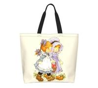 BRTOLIIAO Cartone animato personalizzato e carino Sarah Kay Borsa da shopping Ragazza del riciclaggio Cartella da spalla da spalla
