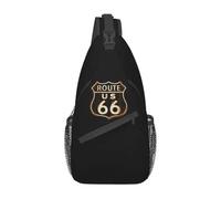 BRTOLIIAO Cool US Route 66 Sling Bag per escursioni da viaggio Zaino a travolla sul petto da uomo Zaino a tracolla