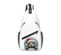 BRTOLIIAO Cucciolo di foca che indossa un cappello di Babbo Natale Borsa da babbo da babbo da babbo zaino a tracolla, borsa da viaggio Trekking zaino a tracolla