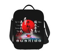 BRTOLIIAO Sacchetti pranzo isolati per karate shotokan personalizzati per 7 virtù del Bushido Budo Martial Arts Barrier Termico Lunch box