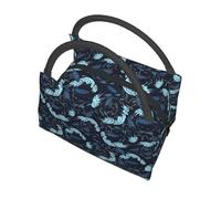BRTOLIIAO Sacco portatile isolante portatile per il pranzo con un design intricato di creatura blu e bianco - Sacco frigorifero riutilizzabile per il campeggio