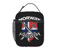 BRTOLIIAO Sacco pranzo isolante per donne con bandiera norvegese riutilizzabile Raffreddatore termico per il pranzo Ufficio Viaggi picnic