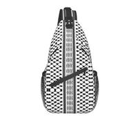 BRTOLIIAO Zaino a travolla Palestinese Kufeya Sling Bag a tracolla con ricamo Palestine Keffiyeh per uomini Bike Camping Zaino giornalino