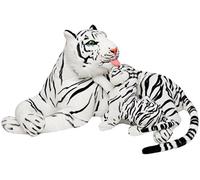 Brubaker 100 cm Tiger Coccolone Giocattolo con Tigre Bambino Tigre - Mamma Sdraiata Bambino Peluche Giocattolo di Peluche - Bianco