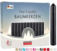 Brubaker 100 Confezioni di Candele per Albero Cera - Candele di Natale Candele Piramide Candele Albero di Natale Candele - Nero