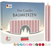 Brubaker 100 Confezioni di Candele per Albero Cera - Candele di Natale Candele Piramide Candele Dell'Albero di Natale - Oro Rosa
