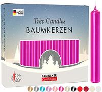 Brubaker 20 Confezioni di Candele per Albero Cera - Candele di Natale Candele Piramide Candele Dell'Albero di Natale - Rosa