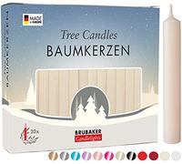 Brubaker 200 Confezioni di Candele per Albero Cera - Candele di Natale Candele Piramide Candele Dell'Albero di Natale - Champagne