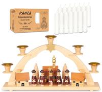 Brubaker Arco Natalizio con Set di 50 Candele Bianche - Cantori - Arco Luminoso Tradizionale per Candele Vere - Cornice Luminosa Stagionale da 32 cm - Decorazione Festiva per Natale