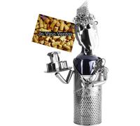 Brubaker portabottiglie per Vino Babbo Natale - Decorazione Natalizia in Metallo - con Biglietto di Auguri per Regalo di Vino