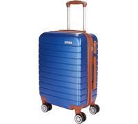 Brubaker Bagaglio a Mano Paris - Valigia con Serratura a Combinazione, 4 Ruote e Comode Maniglie - 37 x 56 x 22 cm Trolley in ABS - Valigia Rigida con Ruote (M - Blu Marrone)