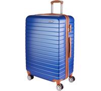 Brubaker Bagaglio a Mano Paris - Valigia con Serratura a Combinazione, 4 Ruote e Comode Maniglie - 49 x 77 x 30 cm Trolley in ABS - Valigia Rigida con Ruote (XL - Blu Marrone)