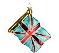 BRUBAKER Bandiera Gran Bretagna - Pallina di Natale in Vetro Dipinto a Mano - Bauble per Albero da 10 cm - Bandiera UK Inghilterra - Decorazione di Natale Soffiata a Bocca - Figurina Ciondolante
