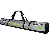 Brubaker Borsa da Sci Carver Tecpro - Borsa Porta Scarponi da Sciper 1 Paio di Sci + Bastoncini - Color Argento/Verde - 190 cm