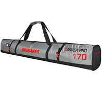 Brubaker Borsa da Sci Carver Tecpro - Borsa Porta Scarponi da Sciper 1 Paio di Sci + Bastoncini - Color Argento/Rosso - 170 cm