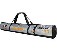 Brubaker Borsa da Sci Carver Tecpro - Borsa Porta Scarponi da Sciper 1 Paio di Sci + Bastoncini - Color Argento/Arancio - 170 cm