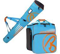 Brubaker Borsa Porta Scarponi con Scomparto Casco et Sacca da Sci Colore Blu/Arancio 170 cm