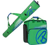 Brubaker Borsa Porta Scarponi con Scomparto Casco et Sacca da Sci Colore Verde/Blu