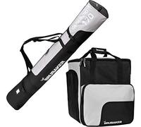 Brubaker Borsa Porta Scarponi 'Super Function' con Scomparto Casco et Sacca da Sci 'Carver PRO' Colore Nero Argento 170 cm